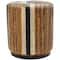 18" Brown Striped Banana Leaf Handmade Linear Wrapped Accent Table